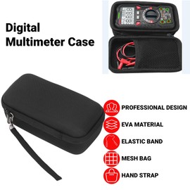 EIMSOAH Hard Portable Case, EVA Shockproof Waterproof Storage Bag with Hand Strap, Mesh Pocket, for KAIWEETS TRMS 6000 Digital Multimeter