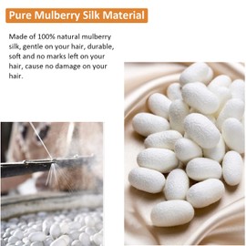 Silk Scrunchie, 100% Pure Mulberry Silk Scrunchie Large Hair Tie for Women Silk Scrunchies for Thin Thick Curly Hair Luxurious Elastic Scrunchies-Black, 5cm