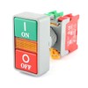 WITTKOWARE 22 mm built-in double button, IP65, NC/NO, ON green/lighting/off