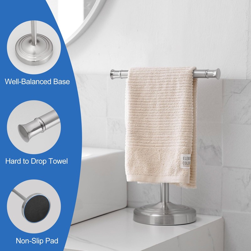 RUMOSE 13 Inch Brushed Nickel Towel Stand Hand Towel Holder