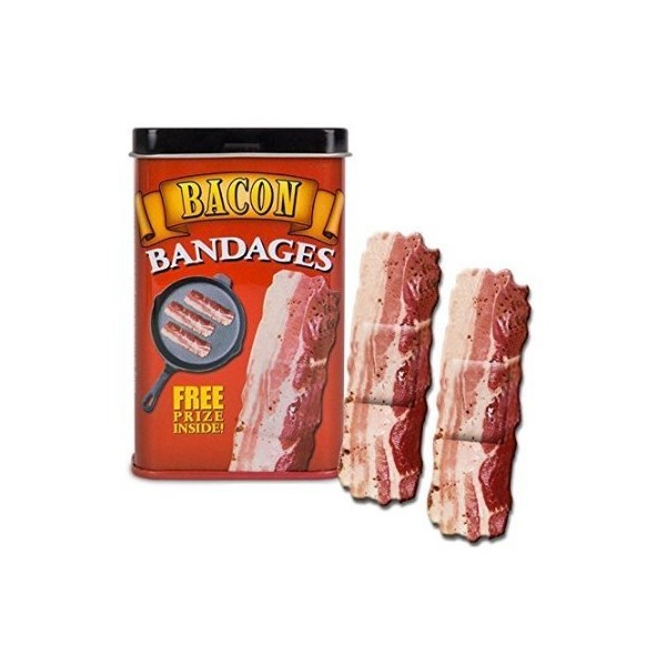 Ruksikhao Bacon Shaped Themed Adhesive Bandages, 15 Die-Cut Sterile Strips