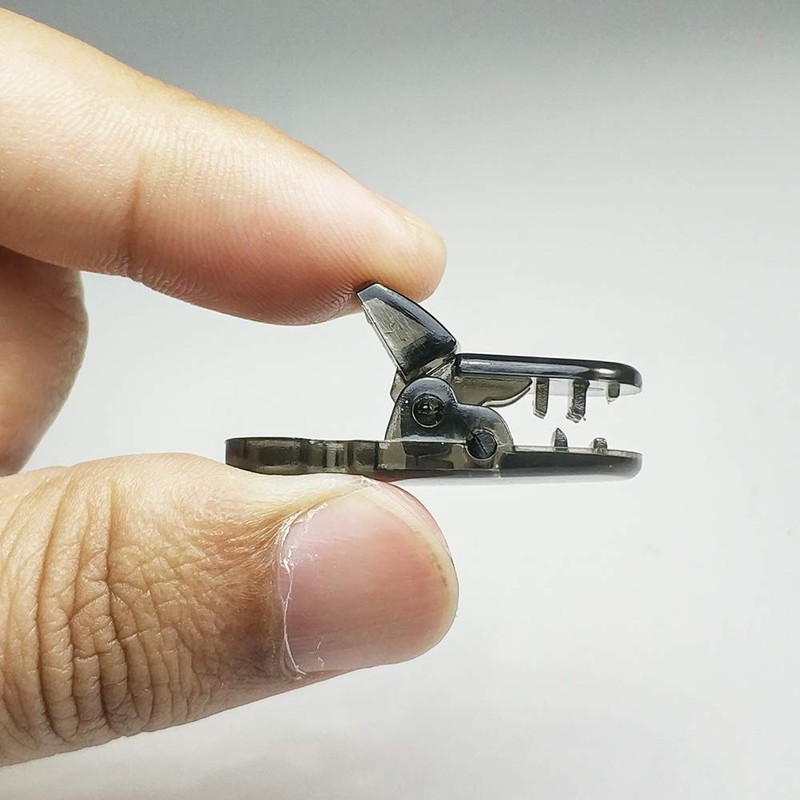One-Touch Clip 5MM Round Cord Fish Clip Gray (Set of