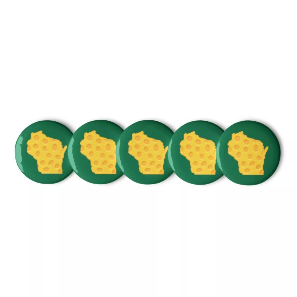 Wisconsin Cheese Green and Gold Packers Set of 5 Pin