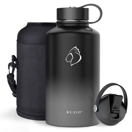 BUZIO Vacuum Insulated Stainless Steel Water Bottle 64oz (Cold for 48 Hrs/Hot for 24 Hrs) BPA Free Double Wall Travel Mug/Flask for Outdoor Sports Hiking, Cycling, Cam,Camping, Running, Admiral