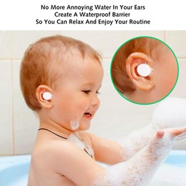 60 pcs Waterproof Ear Patches, Disposable Earmuffs for Swimmers, Waterproof Ear Protection Stickers for Children, Women, Shower, Bathing, Swimming, Salon, Spa
