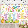 7x5ft Happy Easter Backdrop Cute Easter Bunny Style Colorful Egg