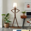 HROOME Cool Decorative Tall Floor Lamp Wood Swing Arm Standing