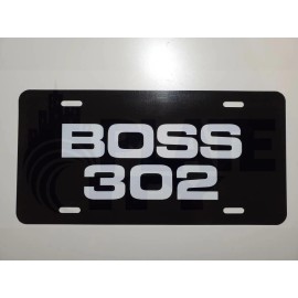 Boss 302 Metal Plate novelty vanity logo black plate