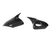1 Pair Rearview Mirror Cap Carbon Fiber Horn Style Protective