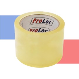 ProLoc Extra Wide Packaging Tape - Pick Colour & Qty: 1 Roll of Clear Tape (72mm x 66m) - Strong 3-inch Wide Packing Tape with Sticky & Secure Seal - Broad Parcel Tape for Packing Large & Heavy Boxes