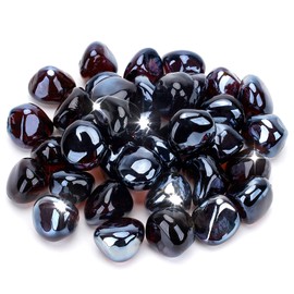 Stanbroil 10-Pound Fire Glass Diamonds - 1/2 inch Luster Fire Glass for Fireplace Fire Pit and Landscaping, Amber Luster