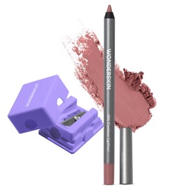 Wonderskin 360 Contour Lip Liner Pencil with Sharpener - Long Lasting, Sharpenable Lipliner, Waterproof & Transfer-Proof Nude Lip Pencil (Blush)