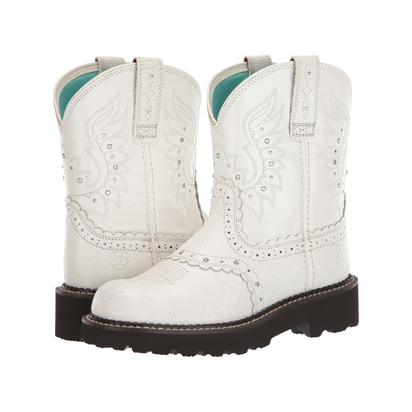 Ariat Women's Gembaby Western Boot, White Snake Emboss/Opulent White, 8