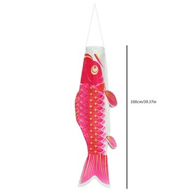 MiOYOOW Carp Flag, 100 cm, Realistic Fish Windsock, Durable Waterproof Japanese Wind Vane Fish Koi Hanging Flag for Home, Party Decoration, Rose?