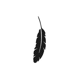 Feather Silhouette Vinyl Decal Notebook Car Laptop 1.5" x 5.5" (Carbon Fiber)