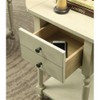 BOWERY HILL Transitional Wood Drop-Leaf Side Table in Antique White