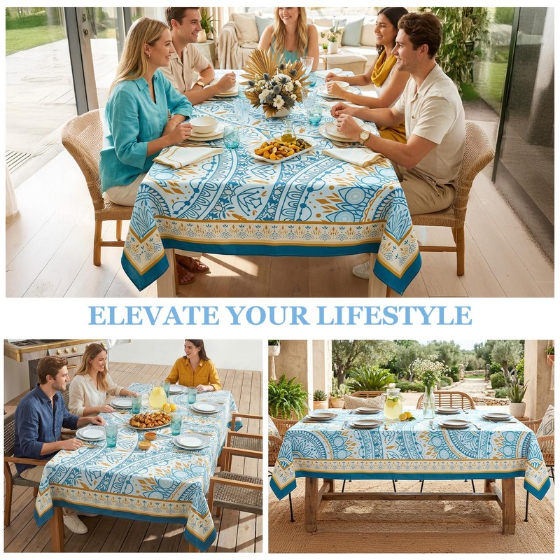 Joy Bubble Rectangle Tablecloth Waterproof Soft Brushed Fabric Table Cloth