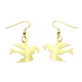 Dove of Peace Doves Peace Dove Christmas Xmas Gold Filigree Earrings