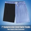 QRANSS 7 inch Compression Lined Swim Trunks Men Upgraded Bathing