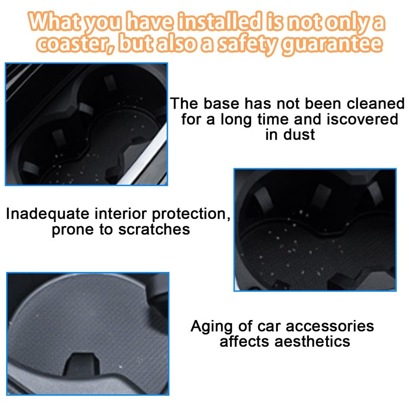 KHGUZ 4PCS Car Cup Coaster, Non-Slip Silicone Vehicle Cup Holder