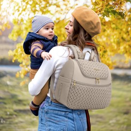 Qualyphant Breast Pump Bag for Spectra S1/S2 & Medela – Insulated Cooler Bag, 13" Laptop Sleeve, Diaper Backpack with Changing Pad – Lightweight, Water-resistant & Stylish for Work, Travel