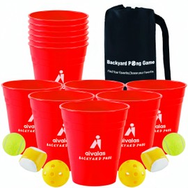 Aivalas Yard Pong Giant Outdoor Toss Games XL Buckets with Basketball-Style Play, Portable Backyard Lawn Beach Camping Throwing Game for Adults Teens & Family Includes Carry Bag, Easy to Store