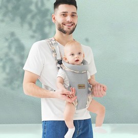SONARIN Lightweight Breathable Baby Carrier, 4-in-1 Soft 3D Mesh Baby Wrap Carrier Ergonomic Child Carrier Backpack,Multi-Function for Newborn and Toddler 0 to 36 Months(Camo)