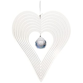 NATURE'S MELODY - Cosmo Windspiel HERZ, ca. 5 Zoll / ca. 12 cm, silberfarben