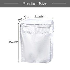 MECCANIXITY Twin Tub Washing Machine Cover, Portable Washer Cover 24Wx15Dx30H Inch(S Size) Silver Waterproof Cover for Twin Tub Washer