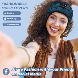 LC-dolida Boho Sleep Headphones Headband, Wireless Womens Headbands Over Ear Bluetooth Headphones