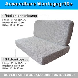 Dulepax Caravan Sofa Seat Covers Replacement RV Dinette Cushion Covers Soft Covers for Campervan, Motorhome Sofas, Including 1 Backrest Cover and 1 Bench Cover,Grey S