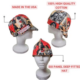 Custom Expressions Welding Caps Welding Helmet Liners Welding Accessories for Men-Women-Flame Resistant-Safety and Protection While Welding-100% Cotton-Handmade-Style Skulls & Tattoos (7 1/4)