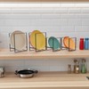 CEYAZYE 4 Pack Plate Holder Organizer for Cabinet Space Saver,