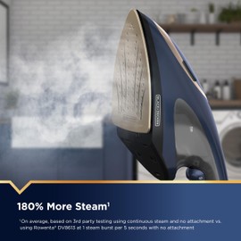 BLACK+DECKER Press & Steam 2-in-1 Iron and Steamer, 180% More Steam & One Temperature Technology, Ceramic Soleplate, Safe on All Fabric Types