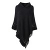 Ferand Ladies' Hooded Cape with Fringed Hem, Crochet Poncho Knitting