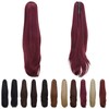 SYXLCYGG burgundy extension ponytail Yaki Straight Claw Clip Ponytails 22"