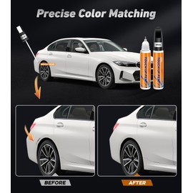Pocartiffic Car Scratch Remover, Premium Car Paint Pen, Effective Sratch Repair Pen for Car, Precise Automotive Touch up Paint, Car Paint Scratch Repair for Rims and Wheels 2pcs(White Paint+Varnish)