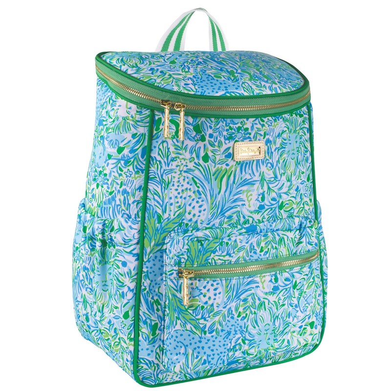 Lilly Pulitzer Insulted Backpack Cooler Large Capacity, Green Portable Soft