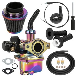 YOXUFA PZ19 Carburetor Kit for TaoTao Coolster 110cc 125cc 50cc 70cc Dirt Pit Bike ATV Apollo Baja SSR Xmotos X-Pro Thumpstar Chinese 4 Wheel Quad 4 Stroke Parts With Throttle Cable Assembly