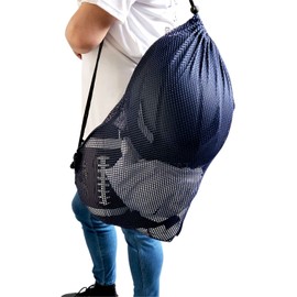 ATHLETIC MART Large Mesh Laundry Bag, Navy, navy