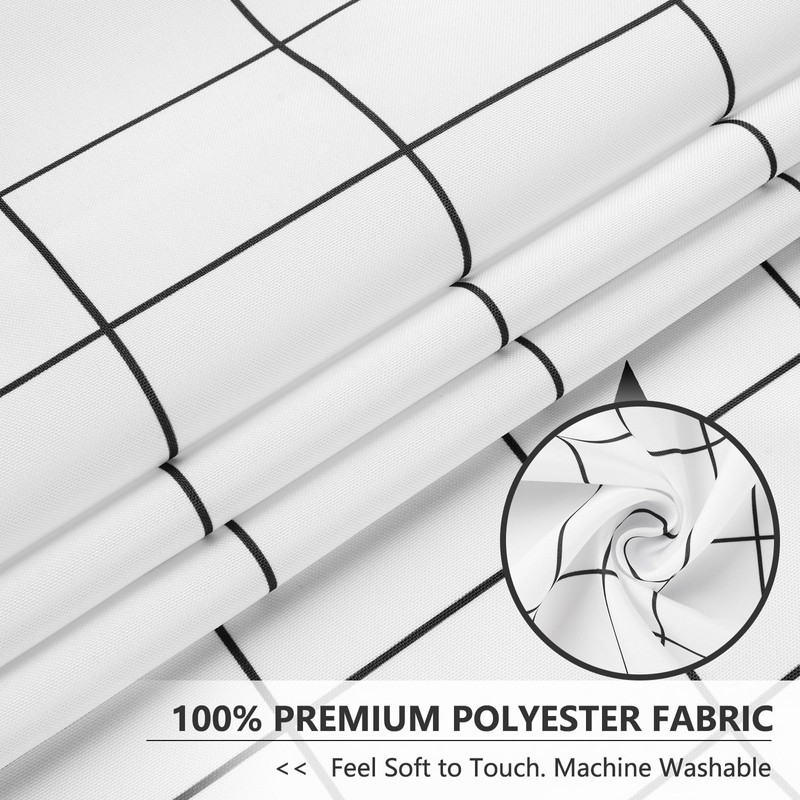 AooHome Black and White Extra Long Shower Curtain, Polyester Durable