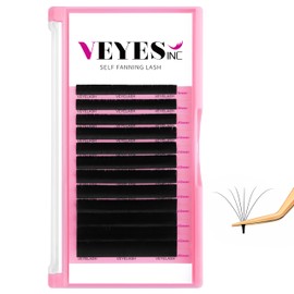 VEYES Easy Fan Lashes 0.03 0.05 0.07 C/CC/D Curl 8-20mm Mixed & Single Length Volume Eyelash Extensions Tray, Matte Black, Professional Supplies for Lash Techs (0.05 C 14mm)
