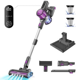 Gevi Cordless Carpet Vacuum Cleaner for Home, Ultra Long Battery Life Cordless Stick Vacuum with Hy-HEPA, 400W Powerful Sunction, Deap Clean Vacuum for Hardwood Floor, Carpet & Pet Hair