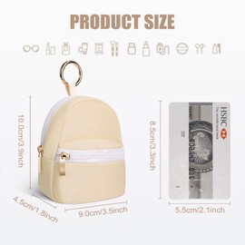 Playexen Mini Backpack Keychain, Cute Cosmetic Bag for Purse, Small Coin Pouch Lipstick Bag for Girls Women Daily Use (Black)