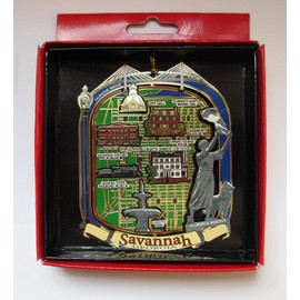 Savannah Georgia Christmas ORNAMENT City Landmarks Souvenir Gift