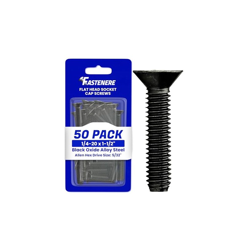 1/4-20 x 1-1/2" Flat Head Socket Cap Screws, Allen Socket