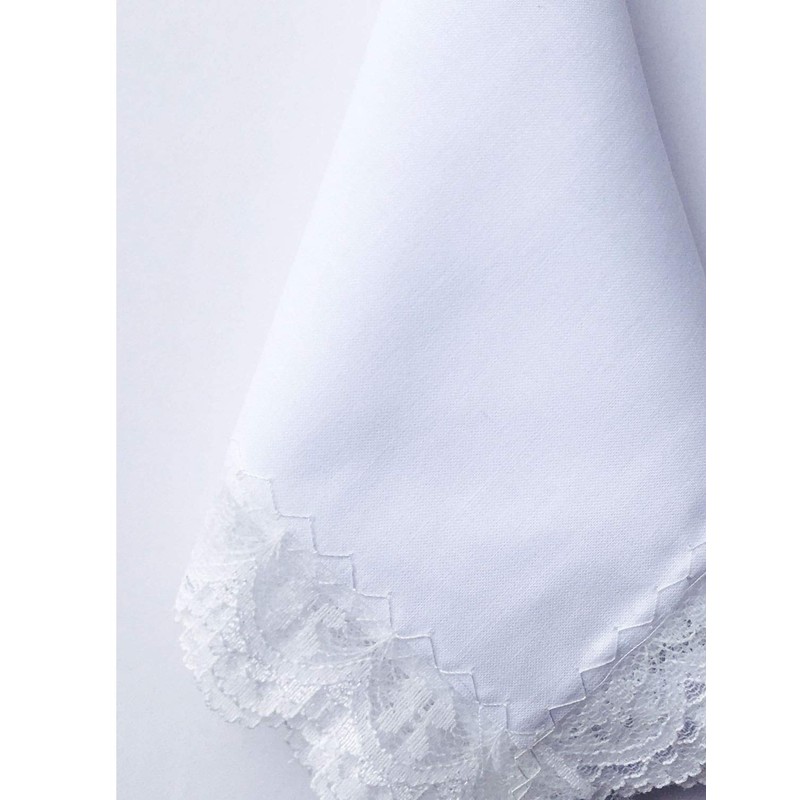 Lace Cotton White Handkerchiefs Perfect Wedding Bulk