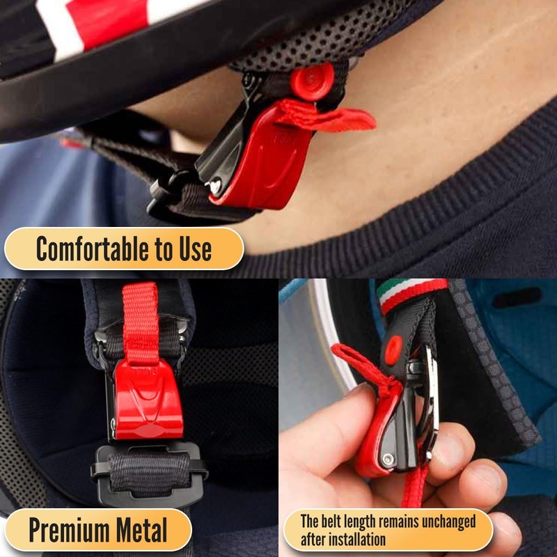 OICCTBF Red Helmet Quick Release Buckle,Stainless Steel Helmets Replacement Kit