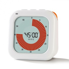 Visual Timer for Kids, 60-Minute Countdown Timer with LCD Display, Pomodoro Timer for Kitchen,Working,Classroom, Timer with Silent Mode for Autism/ADHD (White)