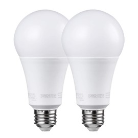 TORCHSTAR Dimmable A21 LED Light Bulbs, CRI 80, Super Bright LED Light Bulb 150W Equivalent, 22W, UL Listed, 25,000hrs, E26 Standard Base, No Flicker, 2550lm, 5000K Daylight, Pack of 2